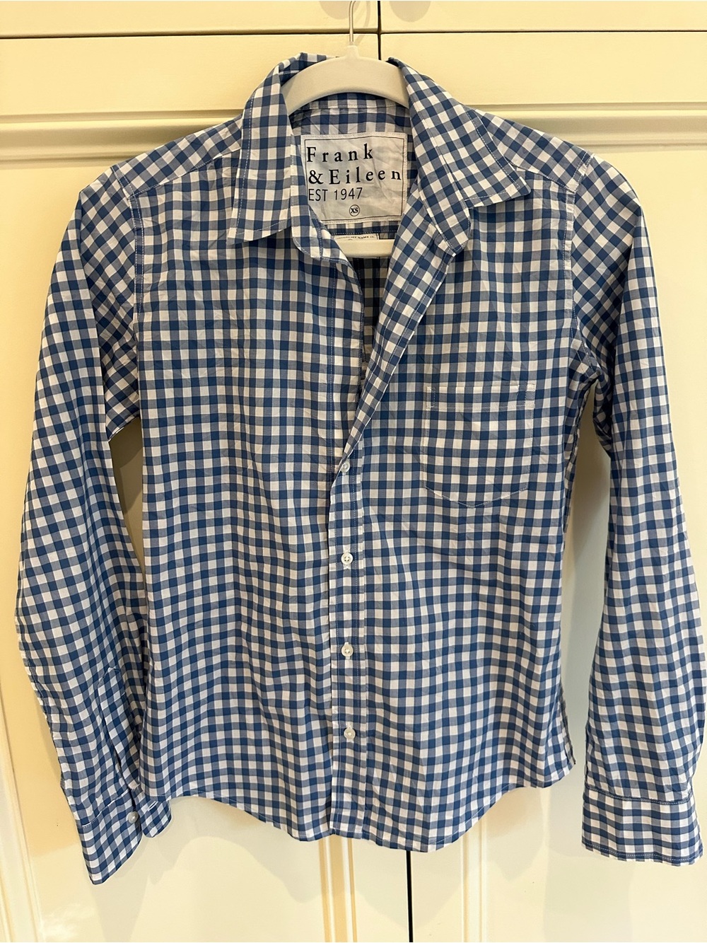 Frank & Eileen Blue and White Gingham Button-Down - Picture 3 of 6